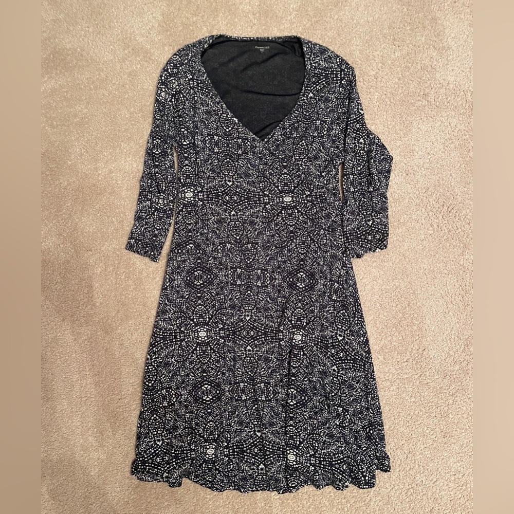 Navy blue garnet hill knee length dress women’s large
